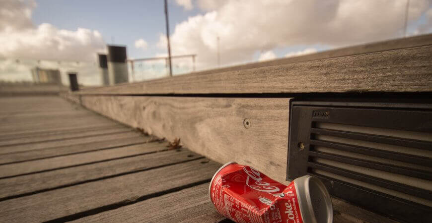 used can on the boardwalk